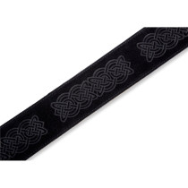 MS26CK-BLK Tracolla in pelle scamosciata Celtic Embossed Black 2 1/2"