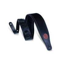 MSS1-BLK Tracolla in pelle conciata al vegetal imbottita Black 3"