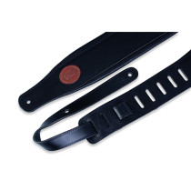 MSS1-BLK Tracolla in pelle conciata al vegetal imbottita Black 3"