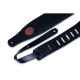MSS1-BLK Tracolla in pelle conciata al vegetal imbottita Black 3"