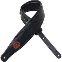 MSS2-BLK Tracolla in pelle imbottita Pebbled Black 3"