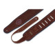 MSS3-BRN Tracolla in pelle scamosciata Brown con piping Black 2 1/2"