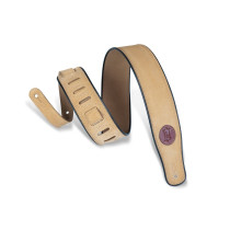 MSS3-TAN Tracolla in pelle scamosciata con piping Tan & Black 2 1/2"
