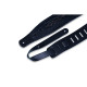 PM31-BLK Tracolla in pelle conciata al vegetale Black Embroidered 3"