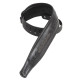PM31-BLK Tracolla in pelle conciata al vegetale Black Embroidered 3"