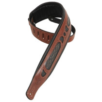 PM31-WAL Tracolla in pelle conciata al vegetale Walnut Embroidered 3"