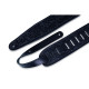 PM44T01-BLK Tracolla in pelle conciata al vegetale con motivo lavorato a mano Black 3"