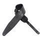 PM44T01-BLK Tracolla in pelle conciata al vegetale con motivo lavorato a mano Black 3"