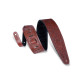 PM44T01-WAL Tracolla in pelle conciata al vegetale con motivo lavorato a mano Walnut 3"