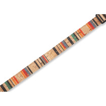 MX23ALL-001 Tracolla per ukulele in sughero Multi Color Stripes 1"