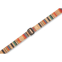 MX23ALL-001 Tracolla per ukulele in sughero Multi Color Stripes 1"