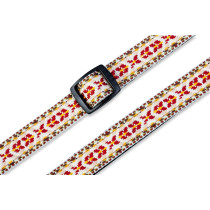 MJ19UKE-001 Tracolla per ukulele in jacquard Red & Yellow 1/2"