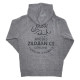 T3422 - Gray Zip Up Logo Hoodie - M