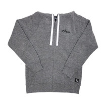 T3424 - Gray Zip Up Logo Hoodie - XL