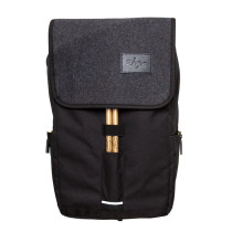 T9001 - Gray Flap Black Laptop Backpack