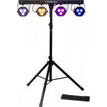 STAGEBAR-II Kit su Treppiede Par + Strobo con Pedaliera Wireless