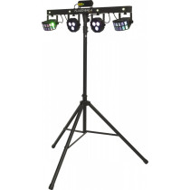 FLORIDABAR-II Kit su Treppiede Par + Derby + Strobo + Laser con Telecomando IR