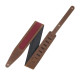 M317TRI-BRN-BRG Tracolla in pelle Crazy Horse Brown Burgundy 2 1/2"