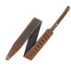 M317TRI-BRN-GRY Tracolla in pelle Crazy Horse Brown Grey 2 1/2"