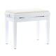 PB/010 WH S Panca in Legno Bianco Satinato per Pianoforte