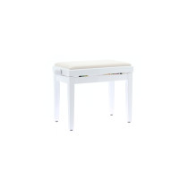 PB/010 WH L Panca in Legno Bianco Lucido per Pianoforte