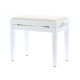 PB/010 WH L Panca in Legno Bianco Lucido per Pianoforte