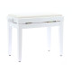 PB/100 WH L Panca in Legno Bianco Lucido per Pianoforte