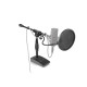 GFW-MIC-0821 Supporto microfonico per grancassa e amplificatore con braccio da 40,6 cm e base compatta