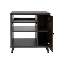 GFW-ELITESIDECAR-BRN Mobile rack sidecar cabinet in legno con finitura noce scuro