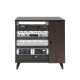 GFW-ELITESIDECAR-BRN Mobile rack sidecar cabinet in legno con finitura noce scuro