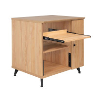 GFW-ELITESIDECAR-MPL Mobile rack sidecar cabinet in legno con finitura acero naturale opaca