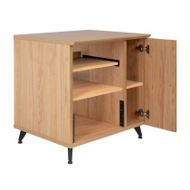 GFW-ELITESIDECAR-MPL Mobile rack sidecar cabinet in legno con finitura acero naturale opaca