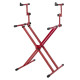 GFW-KEY-5100XRED Supporto per tastiera a doppio livello con struttura a "X" in colore rosso
