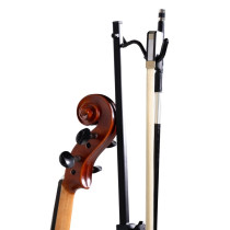 GFW-BNO-VLNVLA Supporto pieghevole per violino e viola con struttura in acciaio e gancio per archetto
