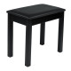 GFW-KEYBENCH-WDBKS Panchetta in legno nera con vano portaoggetti per tastiera o pianoforte