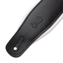 M26PD-BLK_WHT Tracolla in pelle pieno fiore imbottita Black e White 3"