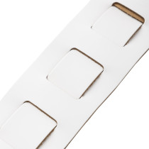 M26PD-WHT_BLK Tracolla in pelle pieno fiore imbottita White e Black 3"