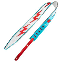 MJH317-006 Tracolla in pelle Glam Rock lightning Bolt 2.5"