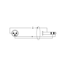 ITTOP/MJS-0,3 Cavo Cannon XLR Maschio / Jack 6.3 TRS Stereo 0,3 mt