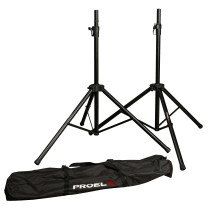 Coppia di supporti in alluminio per casse acustiche FRE300BK forniti in pratica borsa di trasporto in Nylon 210D.
