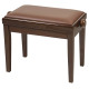 Panca professionale regolabile in legno per piano ed organo. Telaio Noce lucido. Cuscino imbottito con rivestimento in similpell