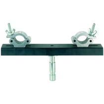 Staffa zincata regolabile per truss con doppio accoppiatore singolo.
