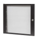 Porta anteriore ad 8U, realizzata in plexiglass con telaio in acciaio