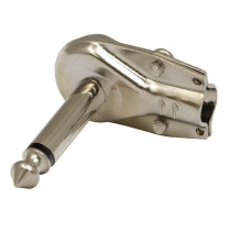 Jack mono Ø 6.3 mm.-1/4' angolare a 90°, manicotto nichelato.