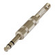 Connettore professionale jack stereo 6,3 mm – 1/4”. Colore: Argento.