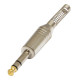 Connettore professionale jack stereo 6,3 mm – 1/4”. Colore: Argento.