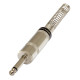 Connettore professionale jack mono 6,3 mm - 1/4“. Colore: Argento.