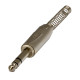 Connettore professionale jack stereo 6,3 mm – 1/4”. Colore: Argento.