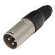 Spina volante XLR 3 poli, manicotto nichelato.