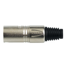Spina volante XLR professionale 3 poli. Colore: Argento.
